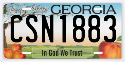 GA license plate CSN1883