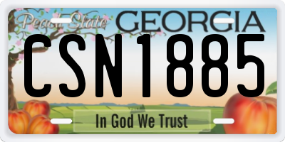 GA license plate CSN1885