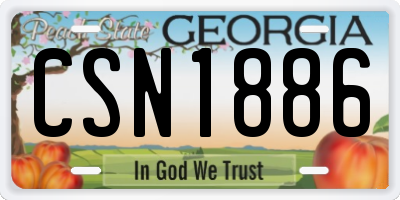 GA license plate CSN1886