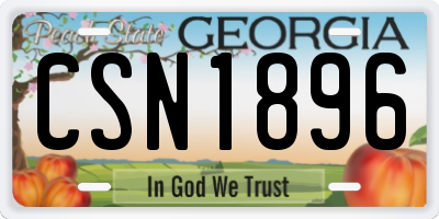 GA license plate CSN1896