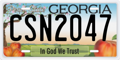 GA license plate CSN2047