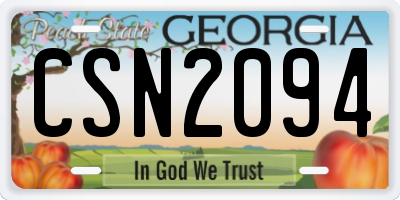 GA license plate CSN2094