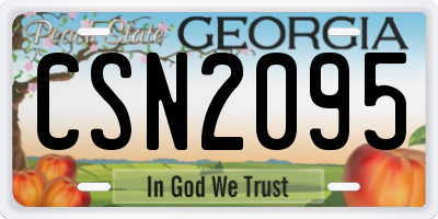 GA license plate CSN2095