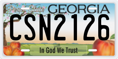 GA license plate CSN2126