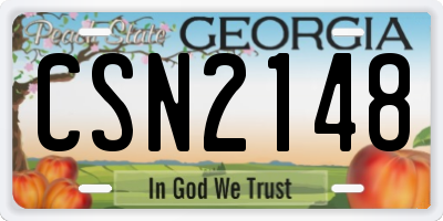 GA license plate CSN2148