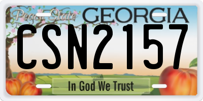 GA license plate CSN2157
