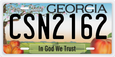 GA license plate CSN2162