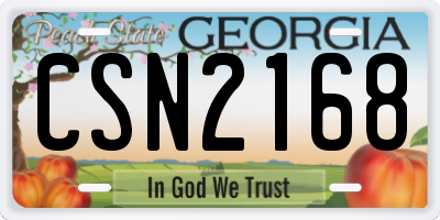 GA license plate CSN2168