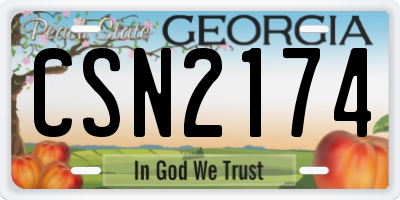GA license plate CSN2174