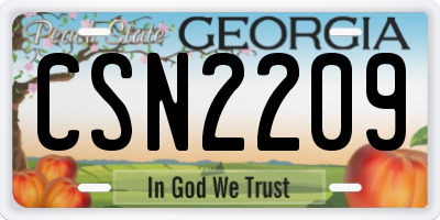GA license plate CSN2209