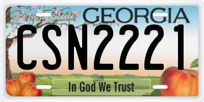GA license plate CSN2221
