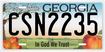 GA license plate CSN2235