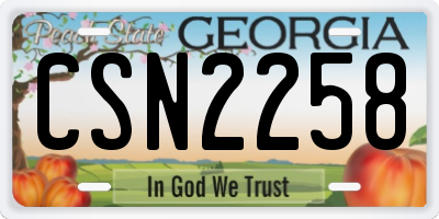 GA license plate CSN2258