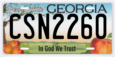 GA license plate CSN2260