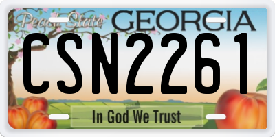 GA license plate CSN2261