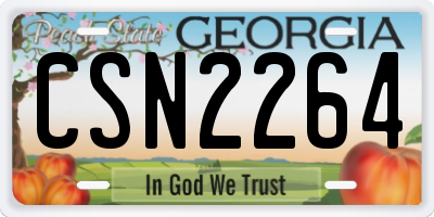 GA license plate CSN2264
