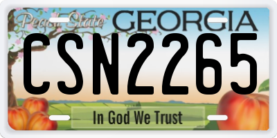 GA license plate CSN2265