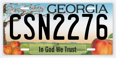 GA license plate CSN2276