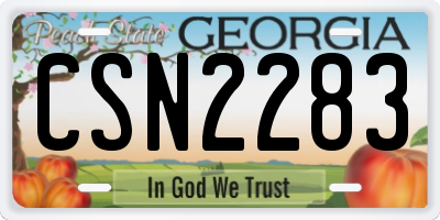 GA license plate CSN2283