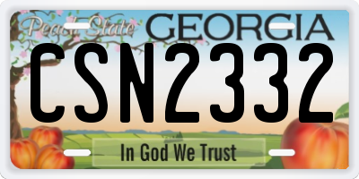 GA license plate CSN2332