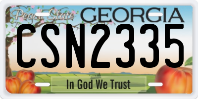 GA license plate CSN2335