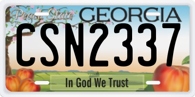 GA license plate CSN2337