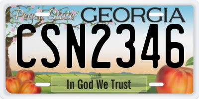 GA license plate CSN2346