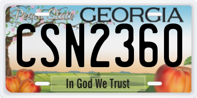 GA license plate CSN2360