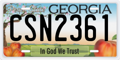 GA license plate CSN2361