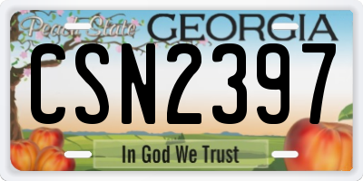 GA license plate CSN2397