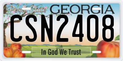 GA license plate CSN2408