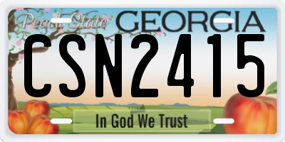 GA license plate CSN2415