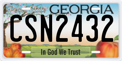 GA license plate CSN2432