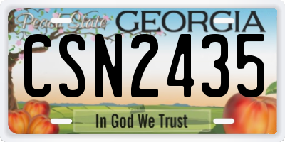 GA license plate CSN2435