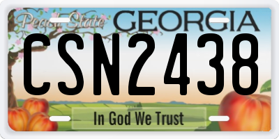 GA license plate CSN2438