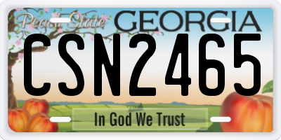 GA license plate CSN2465