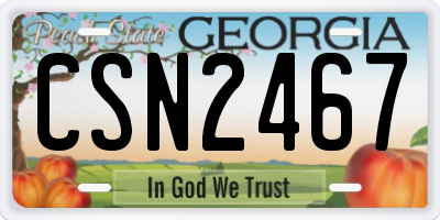 GA license plate CSN2467