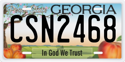 GA license plate CSN2468