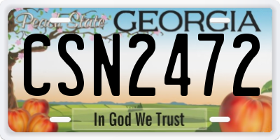 GA license plate CSN2472