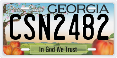 GA license plate CSN2482