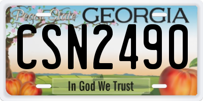 GA license plate CSN2490