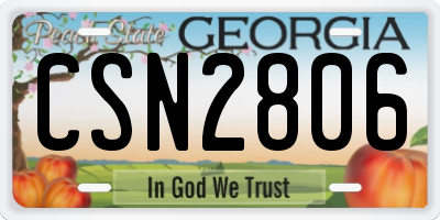 GA license plate CSN2806