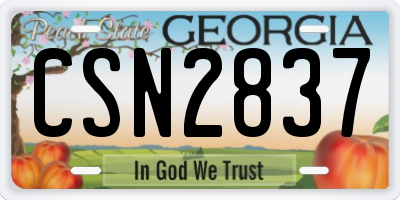 GA license plate CSN2837