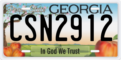GA license plate CSN2912