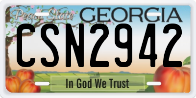 GA license plate CSN2942