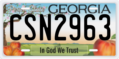 GA license plate CSN2963