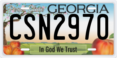 GA license plate CSN2970