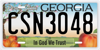 GA license plate CSN3048