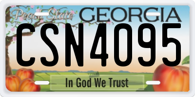 GA license plate CSN4095