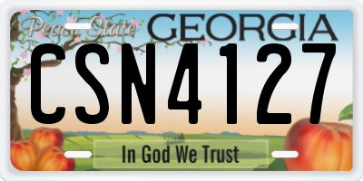 GA license plate CSN4127